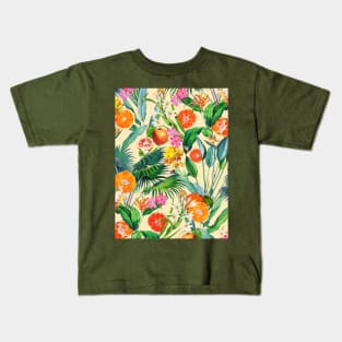 Tropical Orange Garden II Kids T-Shirt